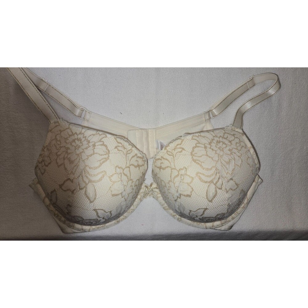 Cacique Lane Bryant Bra Beige Lace Boost Plunge 40 DD
